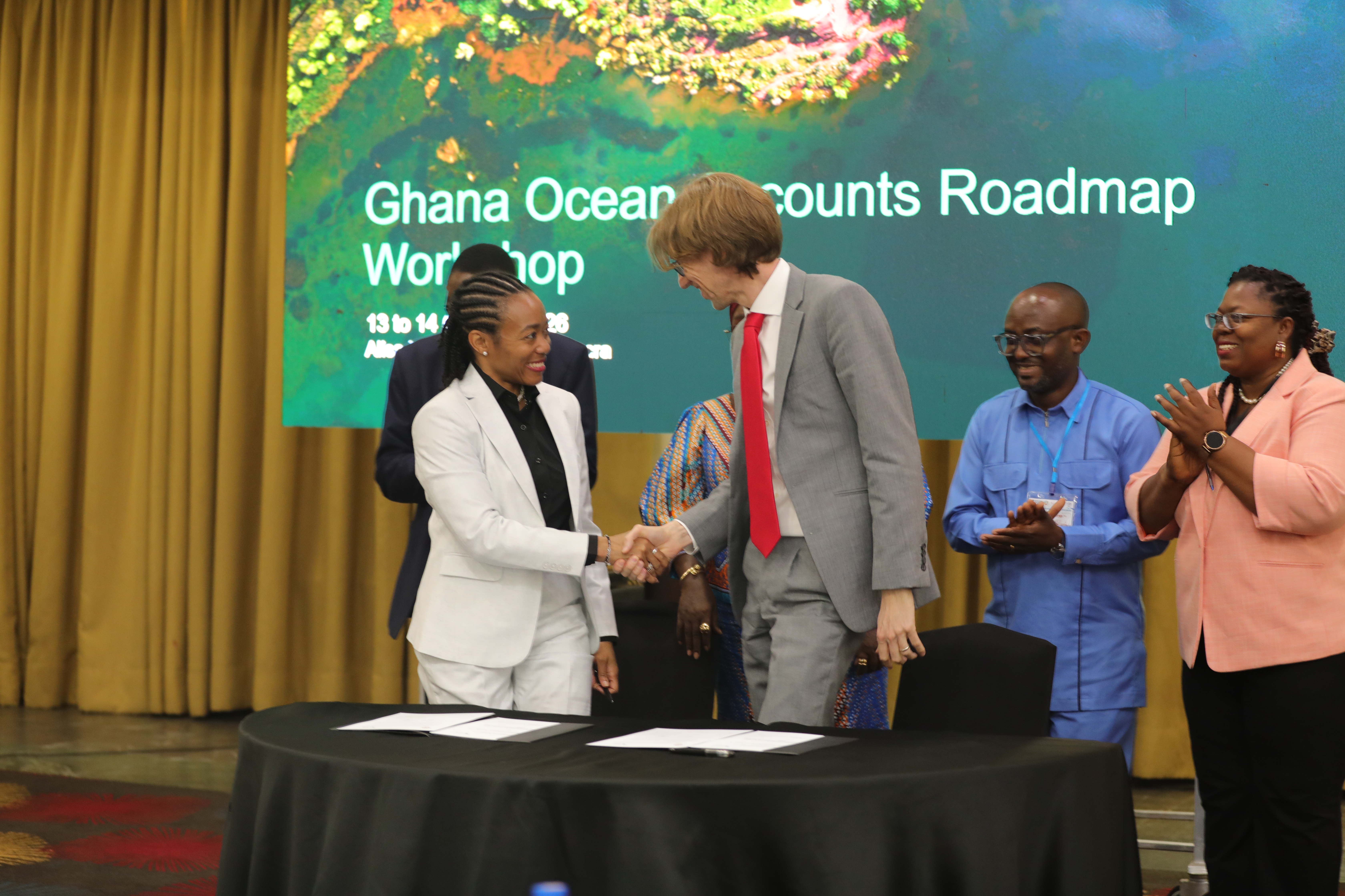 MoU Signing at the Ghana Ocean Accounts Roadmap Workshop